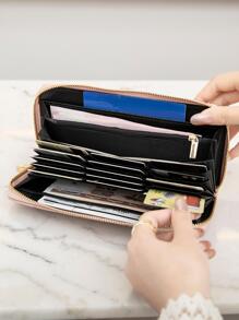 MIYIN Monedero simple cheque de diamantes patrón dama largo cremallera - Rosa - Ver 7