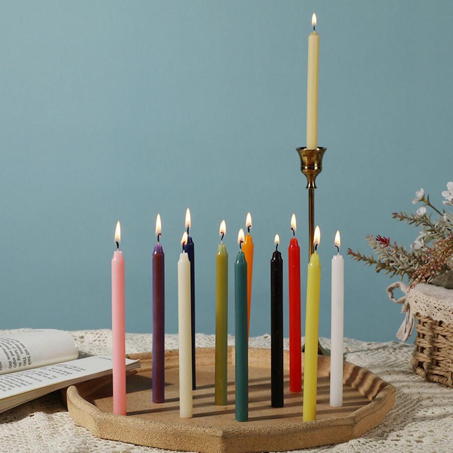 12 piezas/caja Velas de colores largas con palito X WOTP - Multicolor - Ver 1