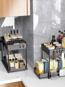 1入組多格廚房收納架 - 黑色 - 查看 2