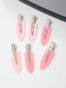 6pcs Basic & Practical Hair Accessories Set: No Trace Hair Clip, Hairpin, Alligator Hair Clip, Bobby Pin For Makeup & Hairstyle Casual Pink Accessories Hair Clips Claw Clips Hair Barrettes, School Stuff - Multicolor - View 4