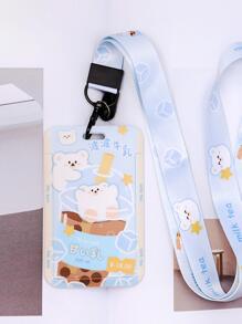 1入組卡通圖案隨機卡套附帶繩子 - 彩色 - 查看 2