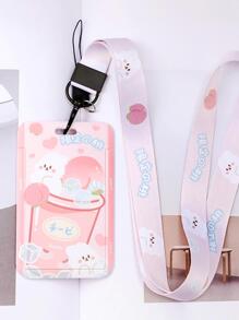 1入組卡通圖案隨機卡套附帶繩子 - 彩色 - 查看 5