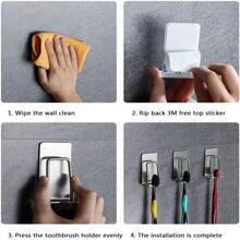 1 Bàn Chải Đánh Răng & Giá Đựng Cốc Nước Rửa, Có Thể Đựng Bàn Chải Đánh Răng Và Cốc Trà Cùng Một Lúc - màu đen - Xem 5