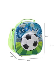 1入組足球圖案便當袋 - 綠色 - 查看 7