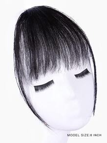 1pc Heat Resistant Straight Black 6 Inch Extra Short Synthetic Hairbangs With Sideburns - Black - View 3