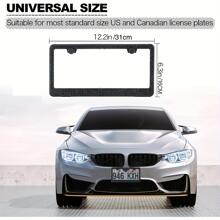 件不銹鋼水鑽車牌架，手工製作的女士閃亮水晶車牌架 - 黑色 - 查看 2