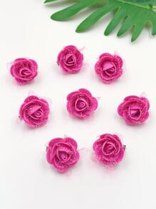 8pcs Sweet & Elegant Pink Foam Rose Flower Hair Clips For Women, Bohemian Style Summer Holiday Hair Accessories, Headwear &,Pink Accessories - Hot Pink - View 1