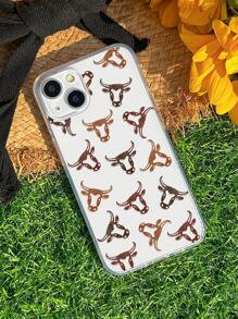 Funda de teléfono con estampado de vaca, versión internacional, no la versión nacional - Blanco y Negro - Ver 1