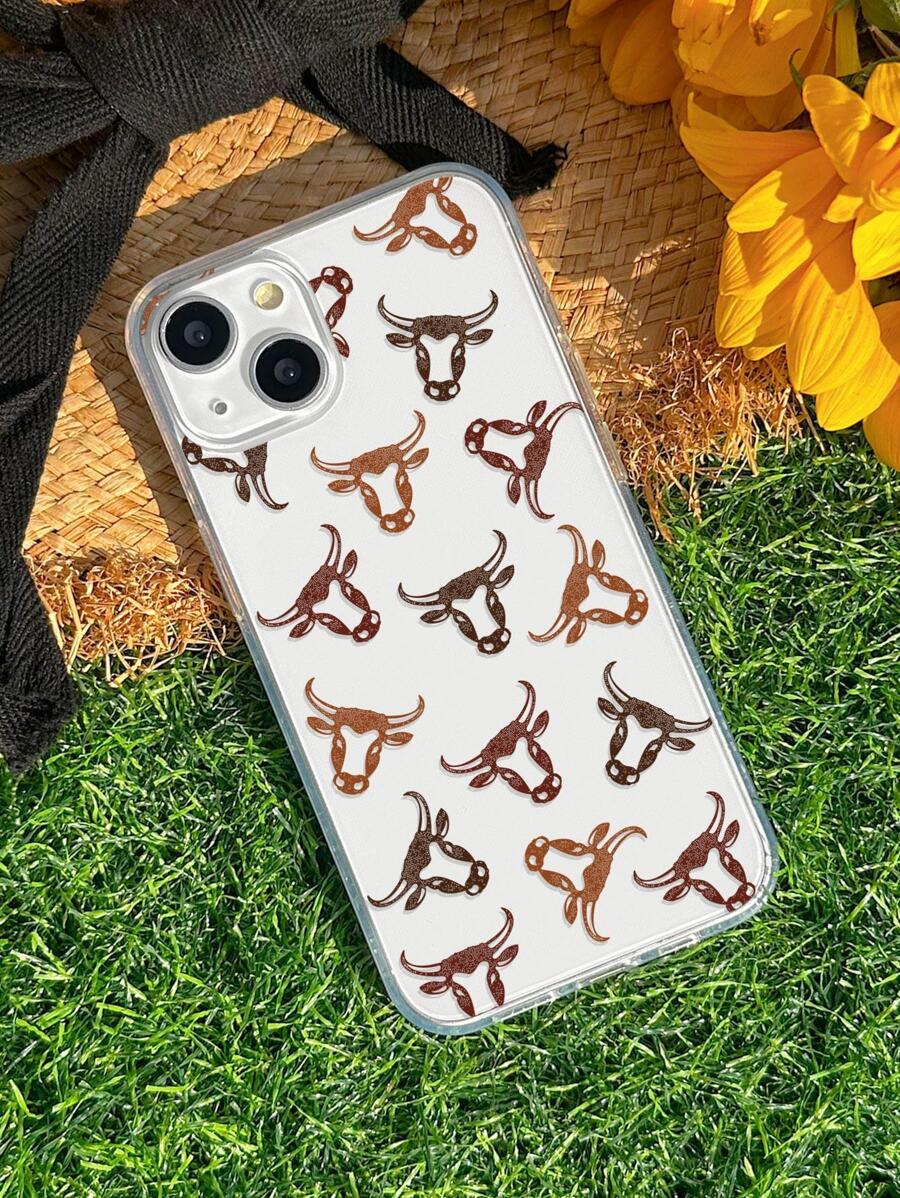 Funda de teléfono con estampado de vaca, versión internacional, no la versión nacional - Blanco y Negro - Ver 1