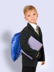 Niños Mochila con cordón 16 . 5 pulgadas azul marino poliéster - Azul Marino - Ver 6