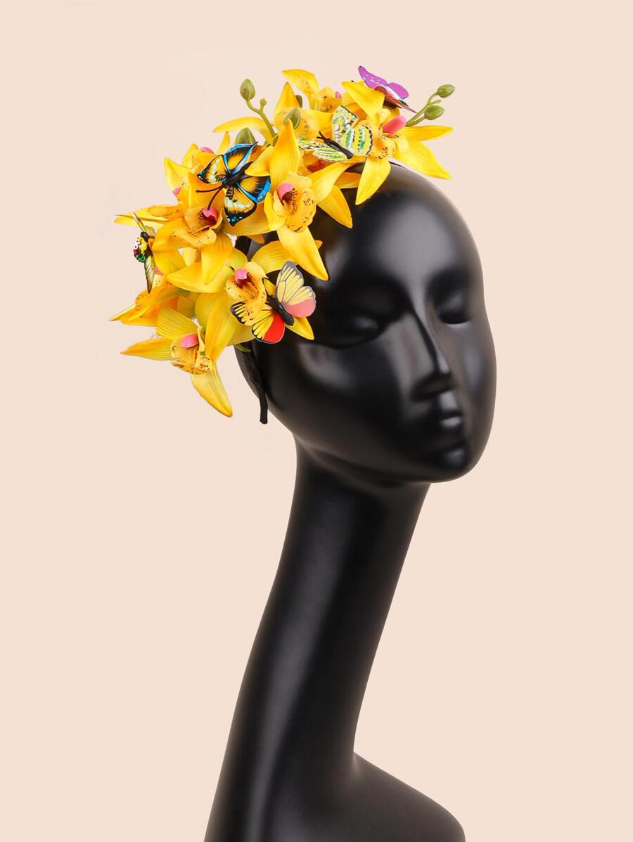 花朵裝飾髮箍 - 彩色 - 查看 1