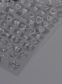 FULL BEAUTY 2 miếng dán móng tay hình trái tim lấp lánh, hiệu ứng hologram, thích hợp trang trí móng tay cưới, làm móng nghệ thuật, phụ kiện làm móng. - Nhiều màu - Xem 4