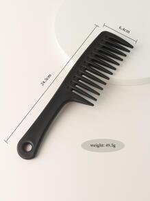 Wide Tooth Comb,Solid Color Wide Tooth Hair Comb Detangling Hair Comb Prevent Frizz Hair Styling Comb Suitable For Any Hair Type - Black - View 5