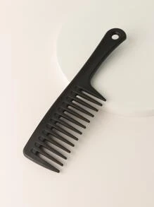 Wide Tooth Comb,Solid Color Wide Tooth Hair Comb Detangling Hair Comb Prevent Frizz Hair Styling Comb Suitable For Any Hair Type - Black - View 1