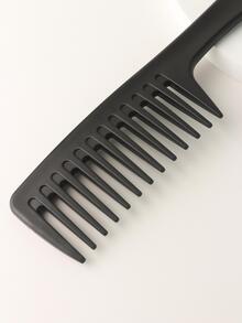 Wide Tooth Comb,Solid Color Wide Tooth Hair Comb Detangling Hair Comb Prevent Frizz Hair Styling Comb Suitable For Any Hair Type - Black - View 3