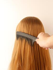 Wide Tooth Comb,Solid Color Wide Tooth Hair Comb Detangling Hair Comb Prevent Frizz Hair Styling Comb Suitable For Any Hair Type - Black - View 6