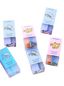 1 pieza Borrador al azar con dibujos animados en forma de ballena creativo - Azul - Ver 3