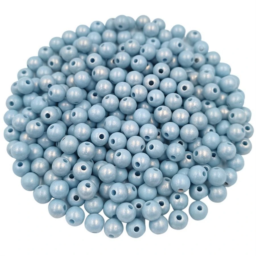 100 chiếc Phụ kiện trang sức tự làm hạt 6 mm - Màu xanh nhạt - Xem 1