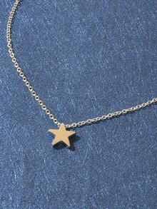 星星吊墜項鍊 - 銀色 - 查看 4