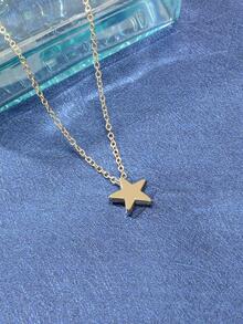 星星吊墜項鍊 - 銀色 - 查看 1