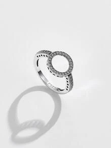 LEKANI Cubic Zirconia Decor Sterling Silver Ring