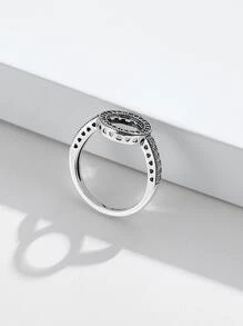 LEKANI Cubic Zirconia Decor Sterling Silver Ring