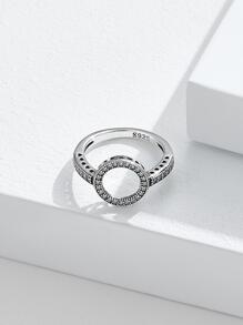 LEKANI Cubic Zirconia Decor Sterling Silver Ring