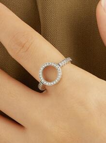 LEKANI Cubic Zirconia Decor Sterling Silver Ring