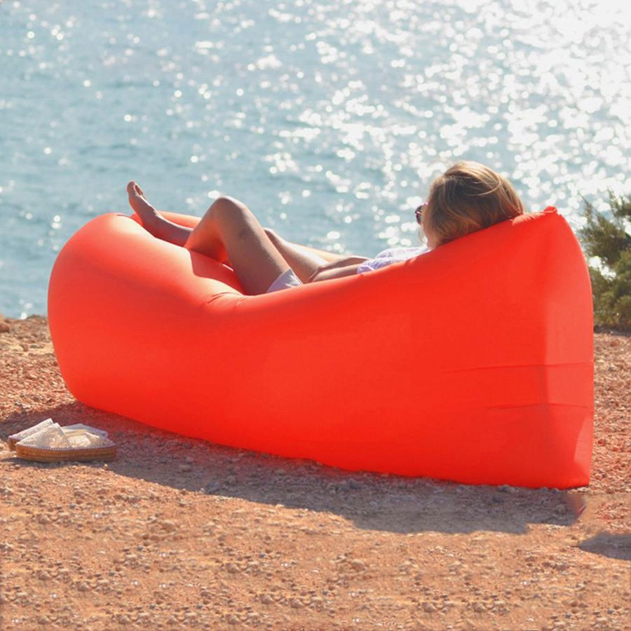 1入組紅色的便攜充氣戶外睡墊 - 紅色 - 查看 1