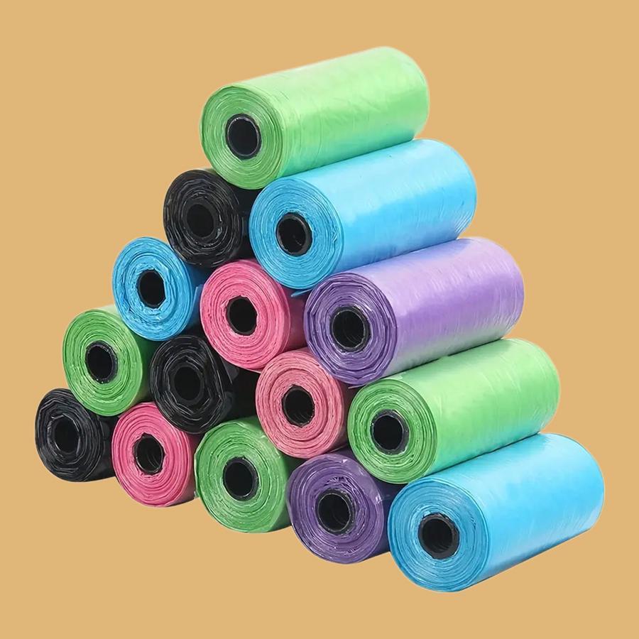 6 piezas de color al azar de mascota Bolsa de basura perro Bolsas - Multicolor - Ver 1