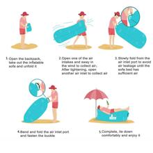 1入組紅色的便攜充氣戶外睡墊 - 紅色 - 查看 3