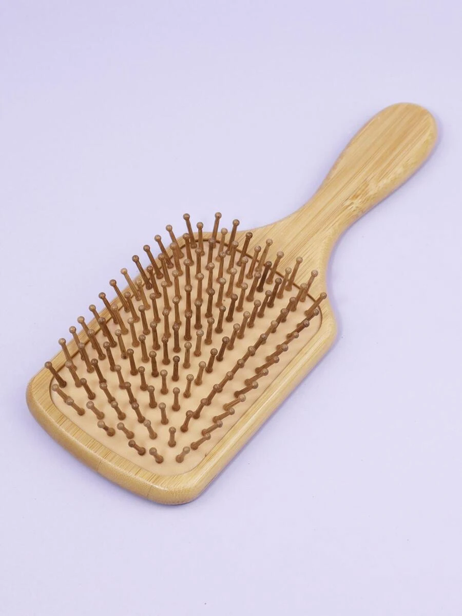 便攜氣墊梳,1入組竹子專業美髮刷乾和濕兩用氣墊梳子氣囊梳適合所有髮質 - 杏色 - 查看 1