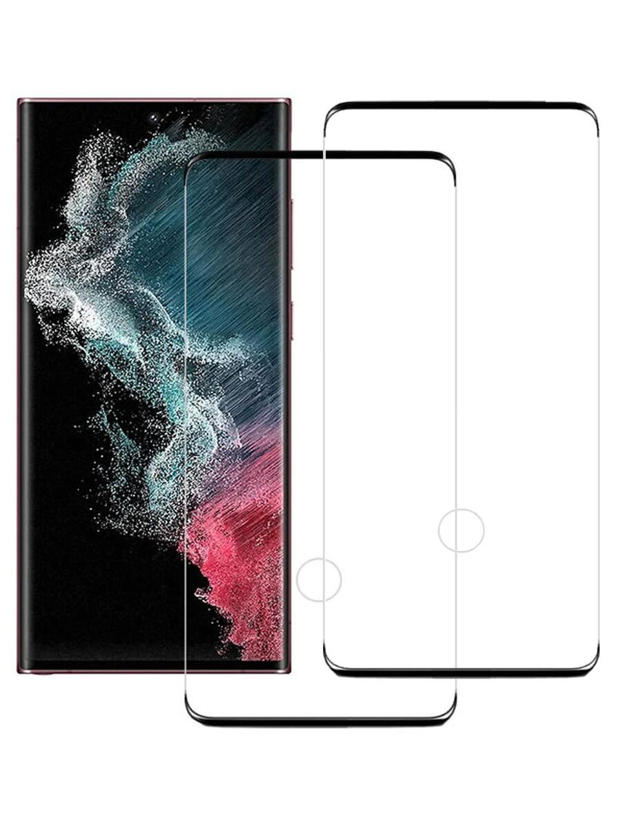 2入組曲綫螢幕手機鋼化膜膜 - 白色 - 查看 1