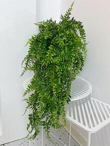 1入組塑料人造植物藤蔓綠色懸掛假葉用於天花板庭院裝飾 - 綠色 - 查看 2