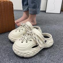 Zapatos de rayas perforado con tirantes - Blanco - Ver 2