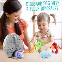 5 件恐龍毛絨玩具套裝,包括霸王龍、三角龍、翼龍、腕龍、劍龍和恐龍蛋形毛絨玩具,帶手提袋,適合嬰兒和兒童,作為生日、聖誕節、兒童節等的可愛絨毛玩具禮物。