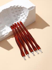 5入組/套指甲去角質層指甲乾淨美甲修腳工具 - 酒紅色 - 查看 3