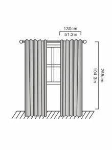 1入組3D刺繡窗戶窗簾 - 藍白色 - 查看 9