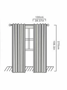 1入組3D刺繡窗戶窗簾 - 藍白色 - 查看 10