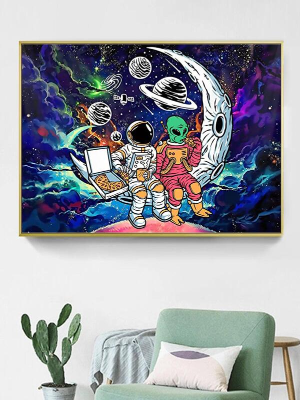 Diamante painting senza cornice DIY con modello astronauto
