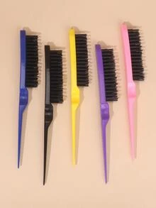 5入組髮型造型刷,包括解結刷、平板刷、撥鬆刷、尾梳、三排梳,增添蓬鬆感/卷曲感 - 彩色 - 查看 3