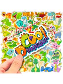 50入組恐龍貼紙,可愛防水卡通貼紙適合兒童,可用於文具、行李、教學獎勵 - 彩色 - 查看 3