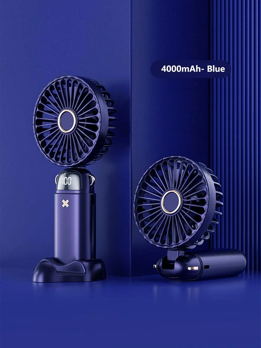 1入組塑料迷你風扇，現代紫色數字顯示戶外手持風扇 - 紫色 - 查看 1