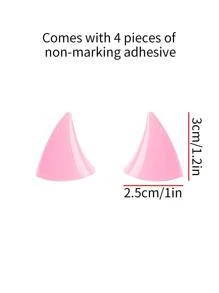 2pcs Horn Decor Car Steering Wheel Ornament - Pink - View 4