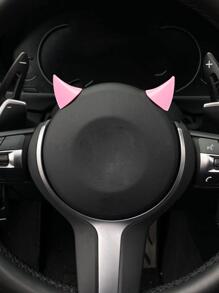 2pcs Horn Decor Car Steering Wheel Ornament - Pink - View 3
