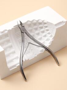 不锈钢银色指甲角质层钳指甲角质层去除剪刀，美甲设计修甲修脚工具指甲清洁产品 - 銀色 - 查看 1