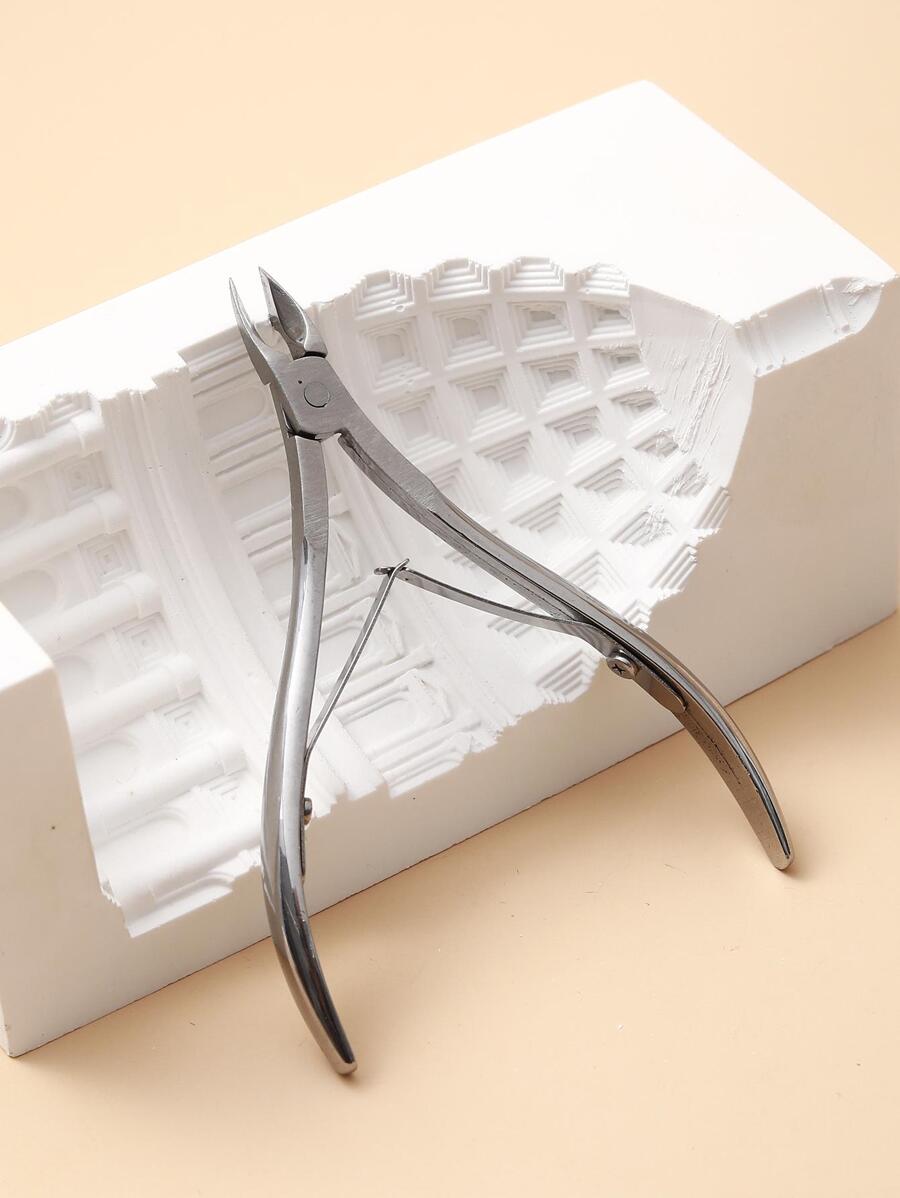 不锈钢银色指甲角质层钳指甲角质层去除剪刀，美甲设计修甲修脚工具指甲清洁产品 - 銀色 - 查看 1