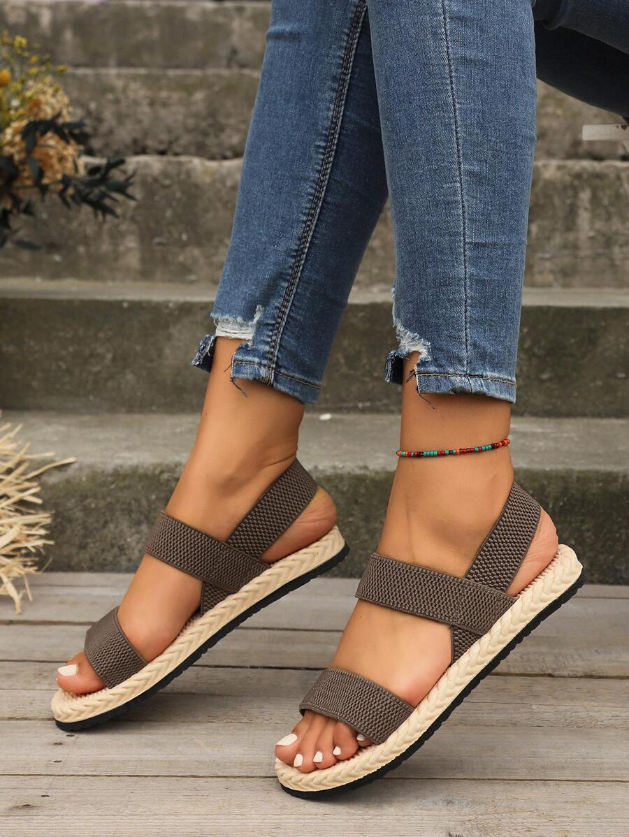 2023新款女士時尚休閒平底鞋,多用途和流行夏天涼鞋 - 墨綠色 - 查看 1