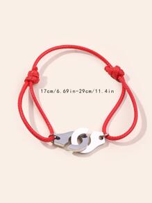 Nam 1 Miếng Thủ công Bện Thép Titan Còng tay Vòng tay Đối với Cặp đôi , Da Băng tay , Đối với Đồ trang sức Qủa tặng Và Buổi tiệc - Đỏ - Xem 3