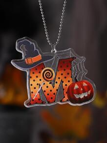 1 Peça Decoração Suspensa de Letra Gráfica Acrílica de Halloween, Decoração Doméstica, Decoração de Quarto, Decoração de Parede